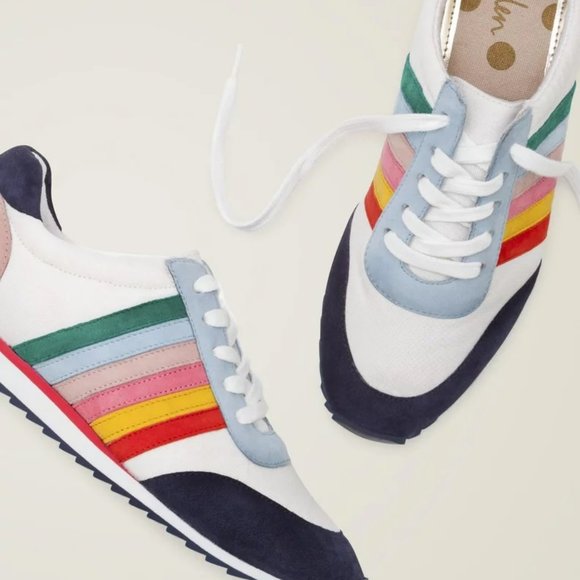 Boden Shoes - Boden Striped Rainbow Sneakers